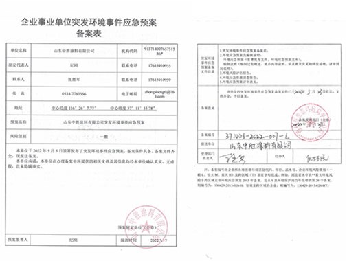 企业事业单位突发环境事件应急预案备案表公示 